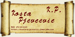 Kosta Pjevčević vizit kartica